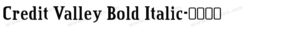 Credit Valley Bold Italic字体转换